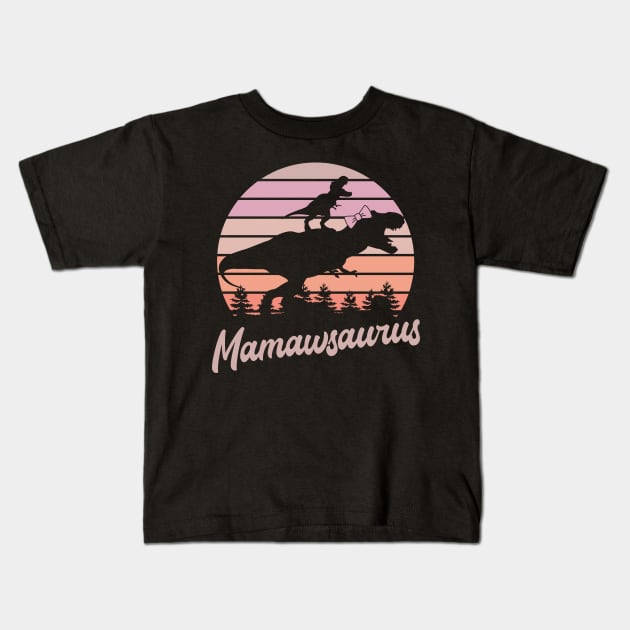 Mamawsaurus T-Rex Dinosaur Kids T-Shirt by ryanjaycruz